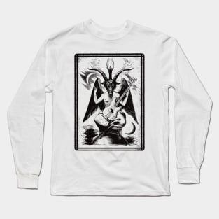 Baphomet bass guitar white transparent Long Sleeve T-Shirt